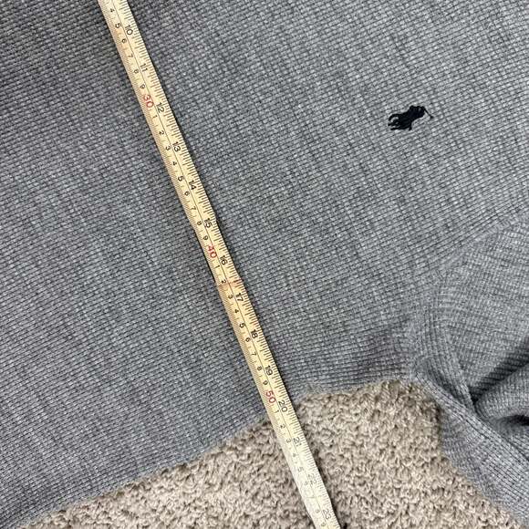 Polo Ralph Lauren Mens Custom Slim Fit Waffle Knit Long Sleeve Shirt Grey Size L - Picture 4 of 7